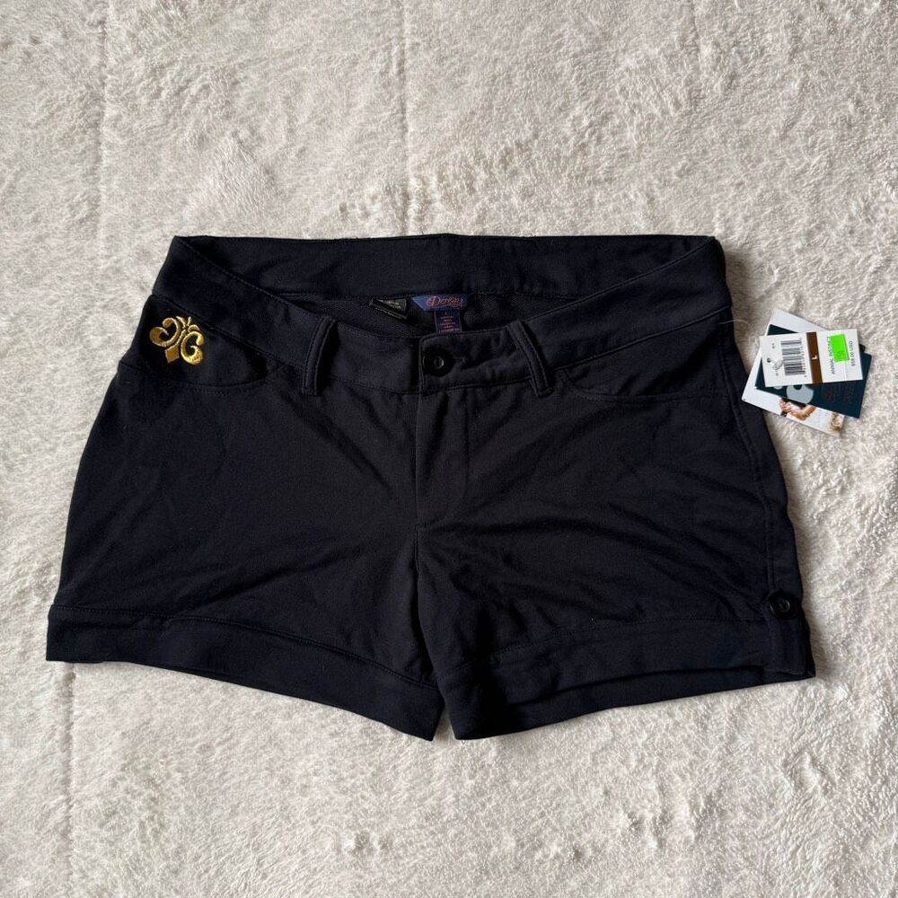 NWT Dereon Black Logo Shorts – Y2K Glam Streetwear